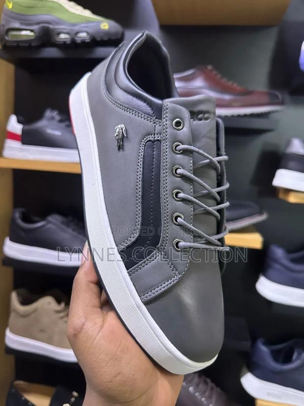 Gray Leather Casual Shoes Men Lacoste Sizes40-45( Boxed) - main view