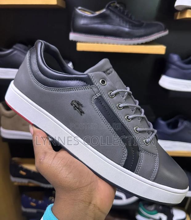 Gray Leather Casual Shoes Men Lacoste Sizes40-45( Boxed) - thumbnail 2
