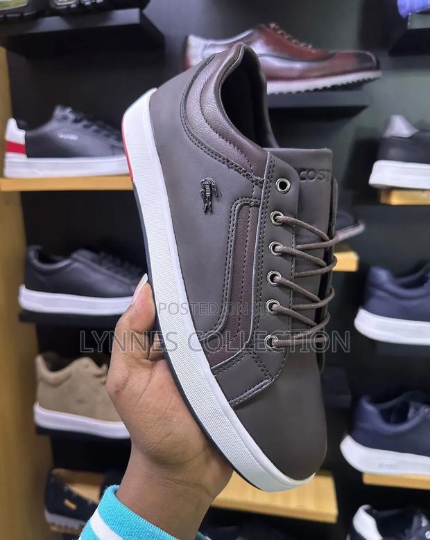 Gray Leather Casual Shoes Men Lacoste Sizes40-45( Boxed) - thumbnail 3