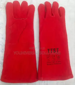 Gloves Red Leather 16inch Ttst
