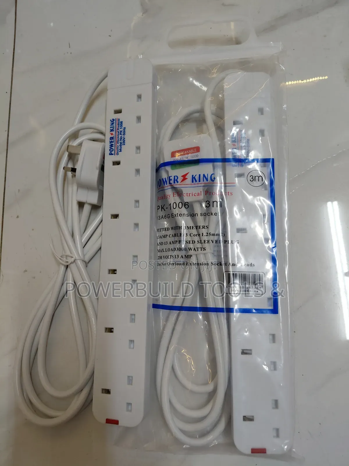 6 Way Power Extension Cable Power King 3metres