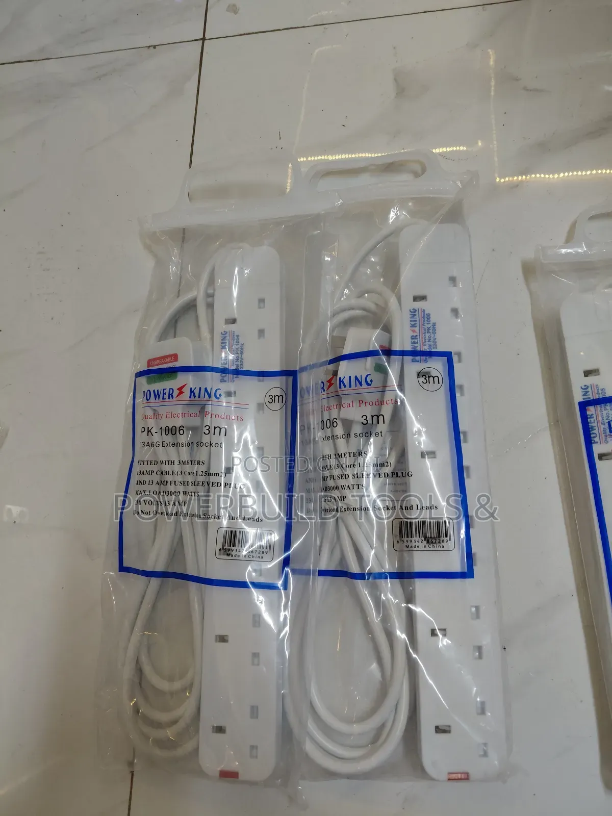 6 Way Power Extension Cable Power King 3metres
