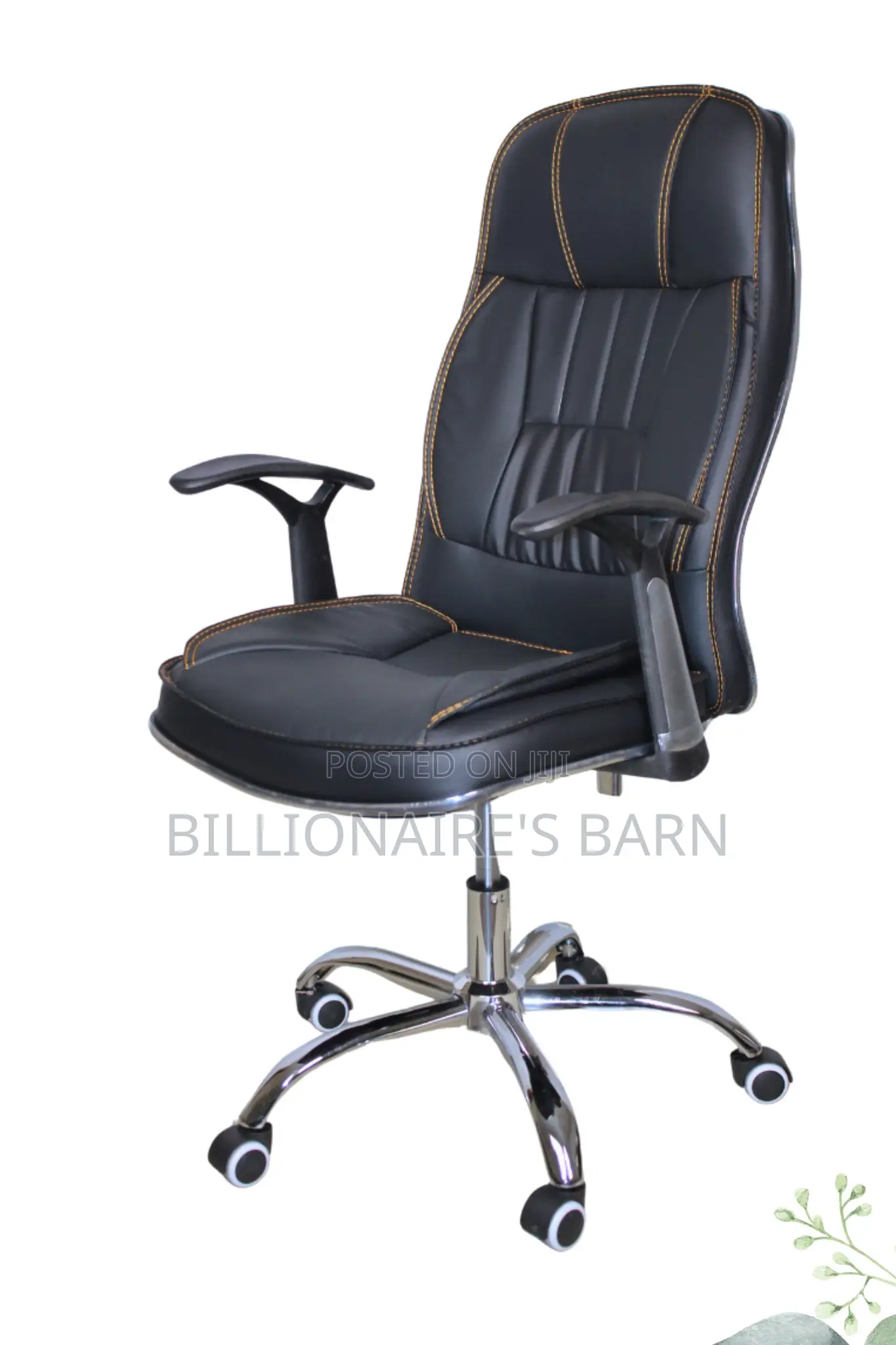 Office, Deluxe Executive Leather Chair Leather With Armrest