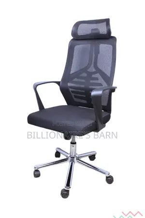 Office; Ventilated Office Seat With Headrest, Lumbar Support