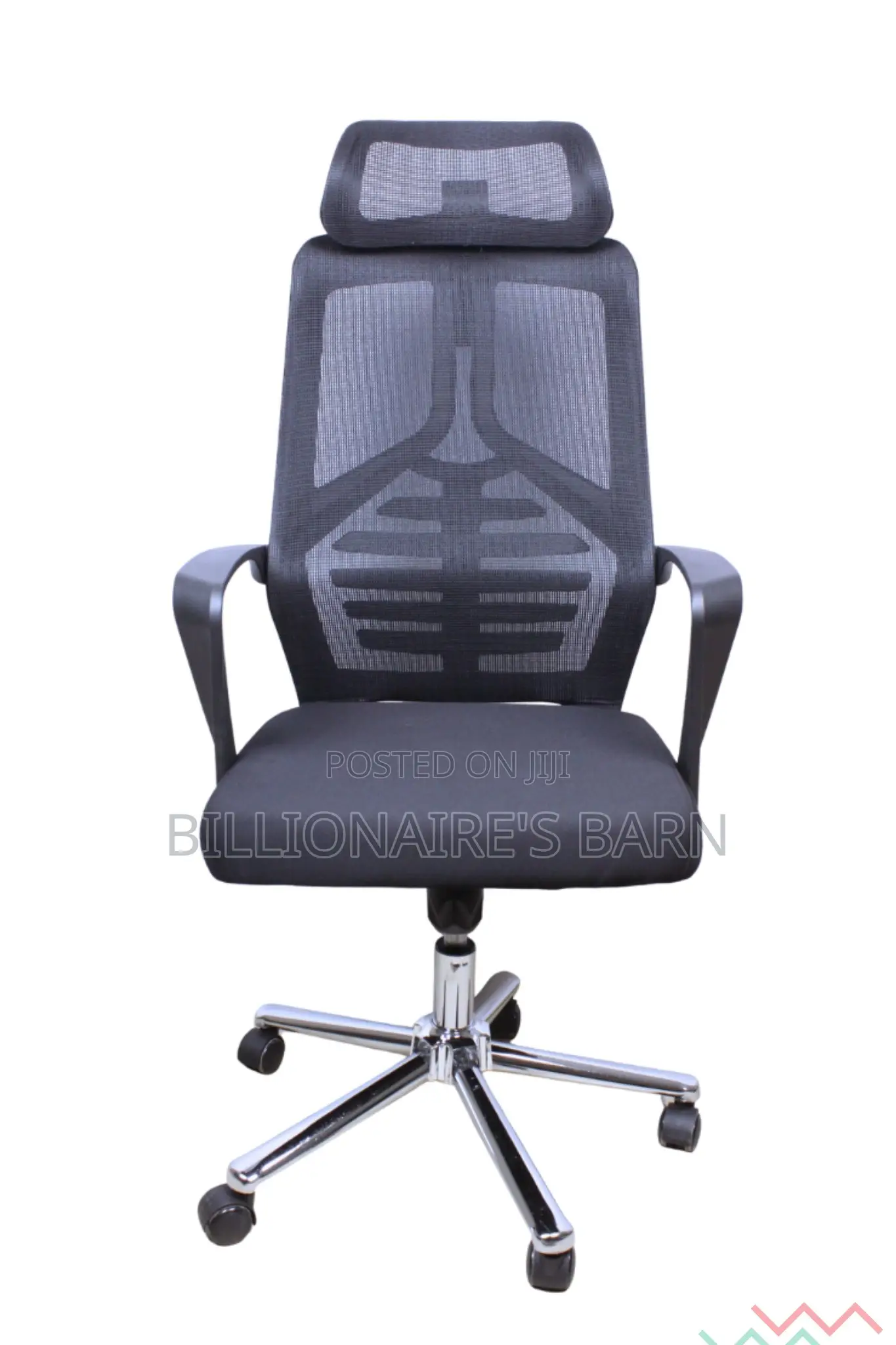 Office; Ventilated Office Seat With Headrest, Lumbar Support