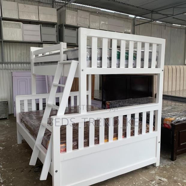 White Sturdy Double Decker Bed