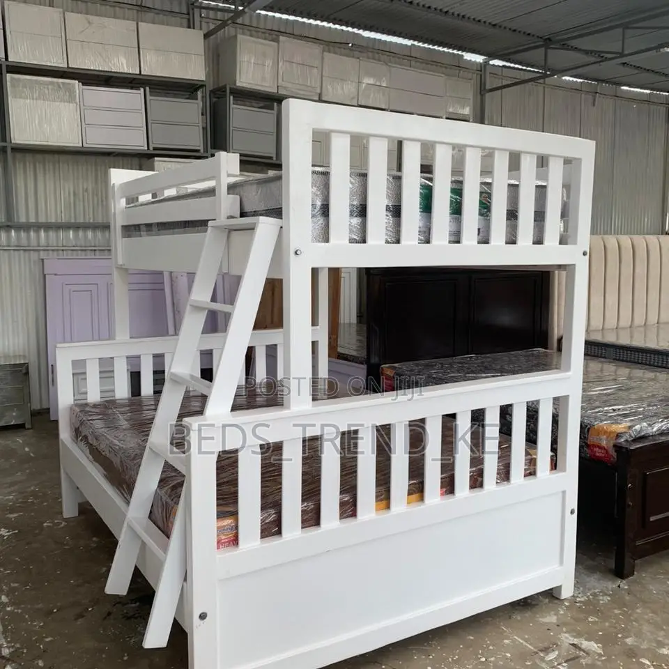 White Sturdy Double Decker Bed