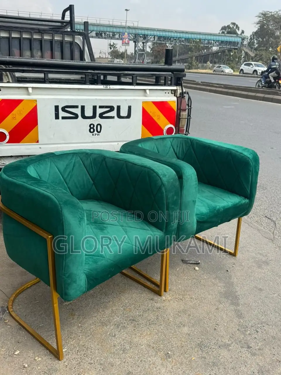 Green Velvet Styling Seats