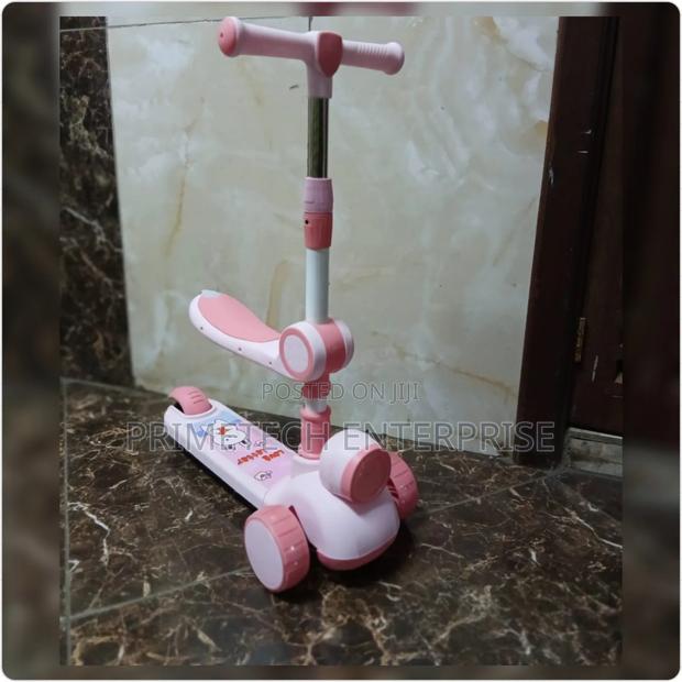 Scooter With Adjustable Heights-Pink - main view