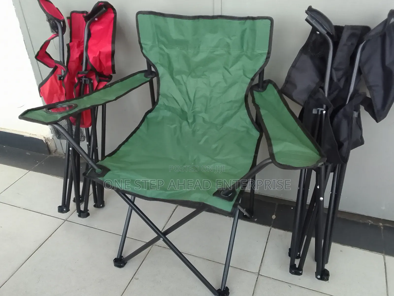 Red/Black/Green Foldable Camping Seats