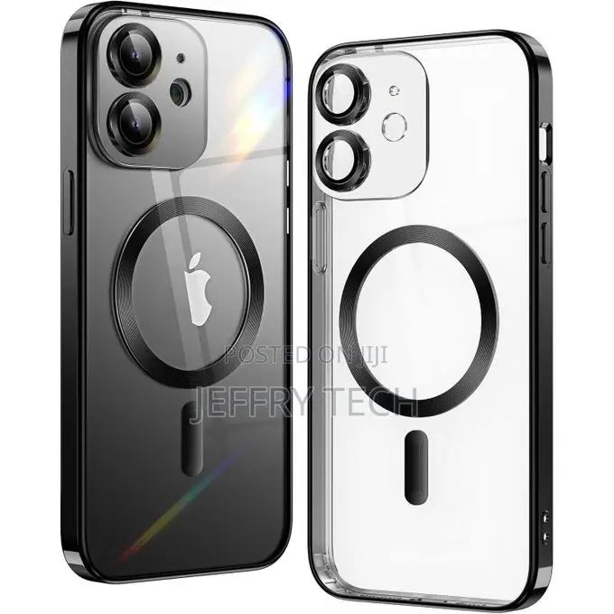 Bypovk iPhone 11 Black Plated Clear Magsafe Case