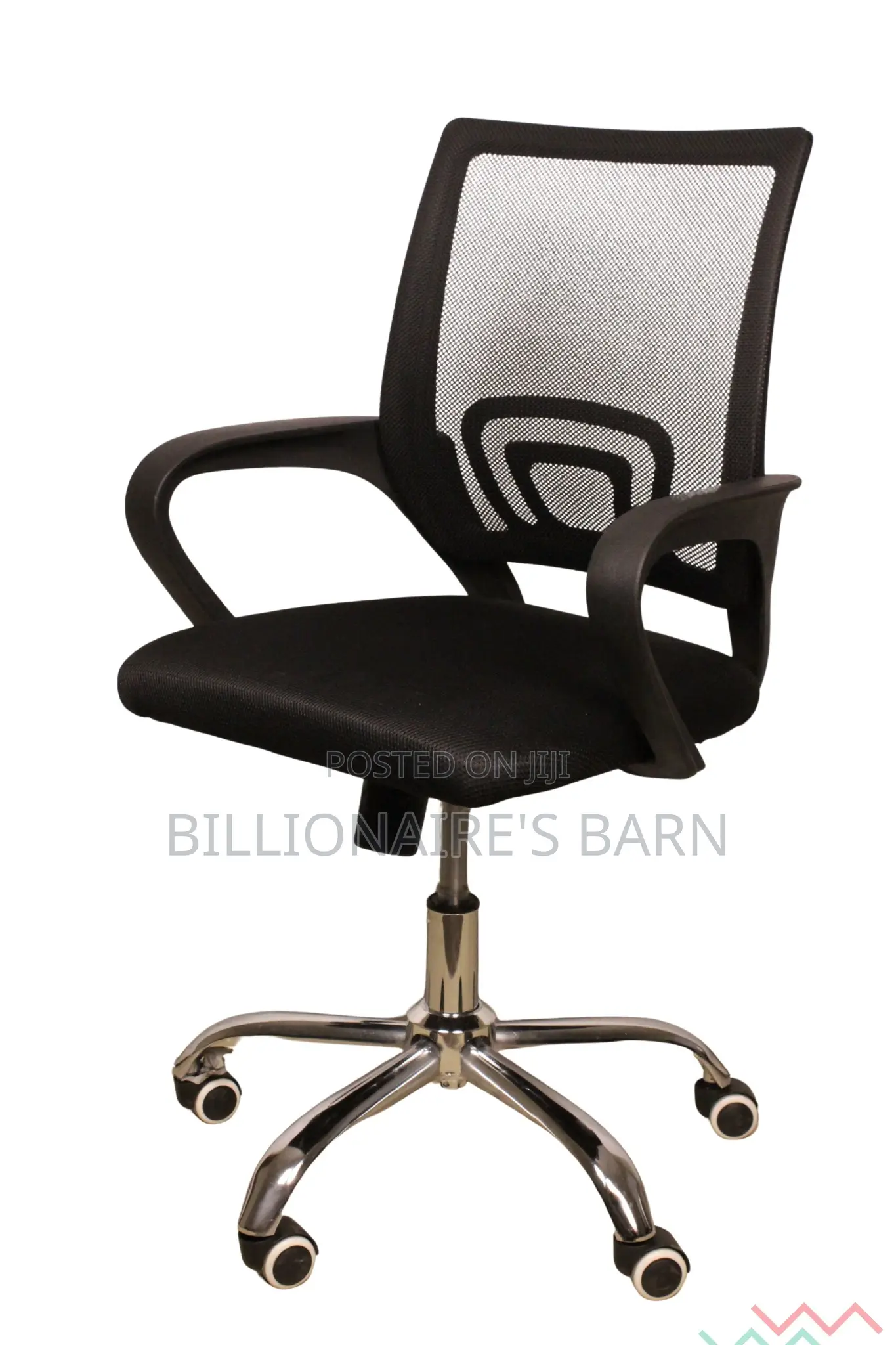 Office Mesh Chair With Space-Saving Design Black