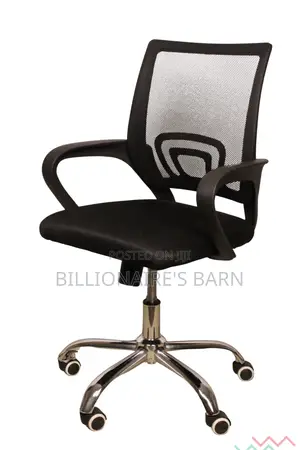 Office Mesh Chair With Space-Saving Design Black