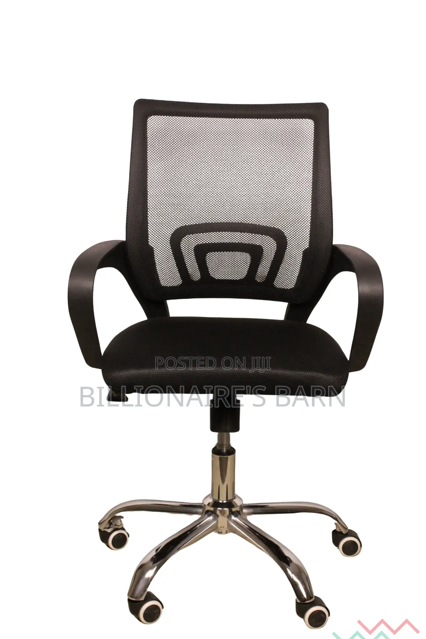 Office Mesh Chair With Space-Saving Design Black