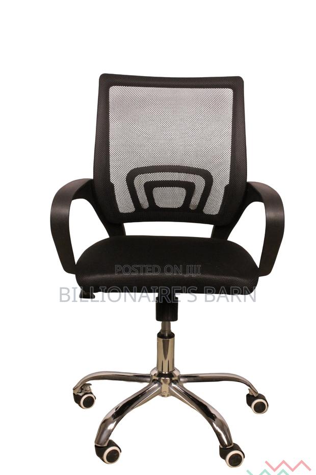 Office Mesh Chair With Space-Saving Design Black - thumbnail 2