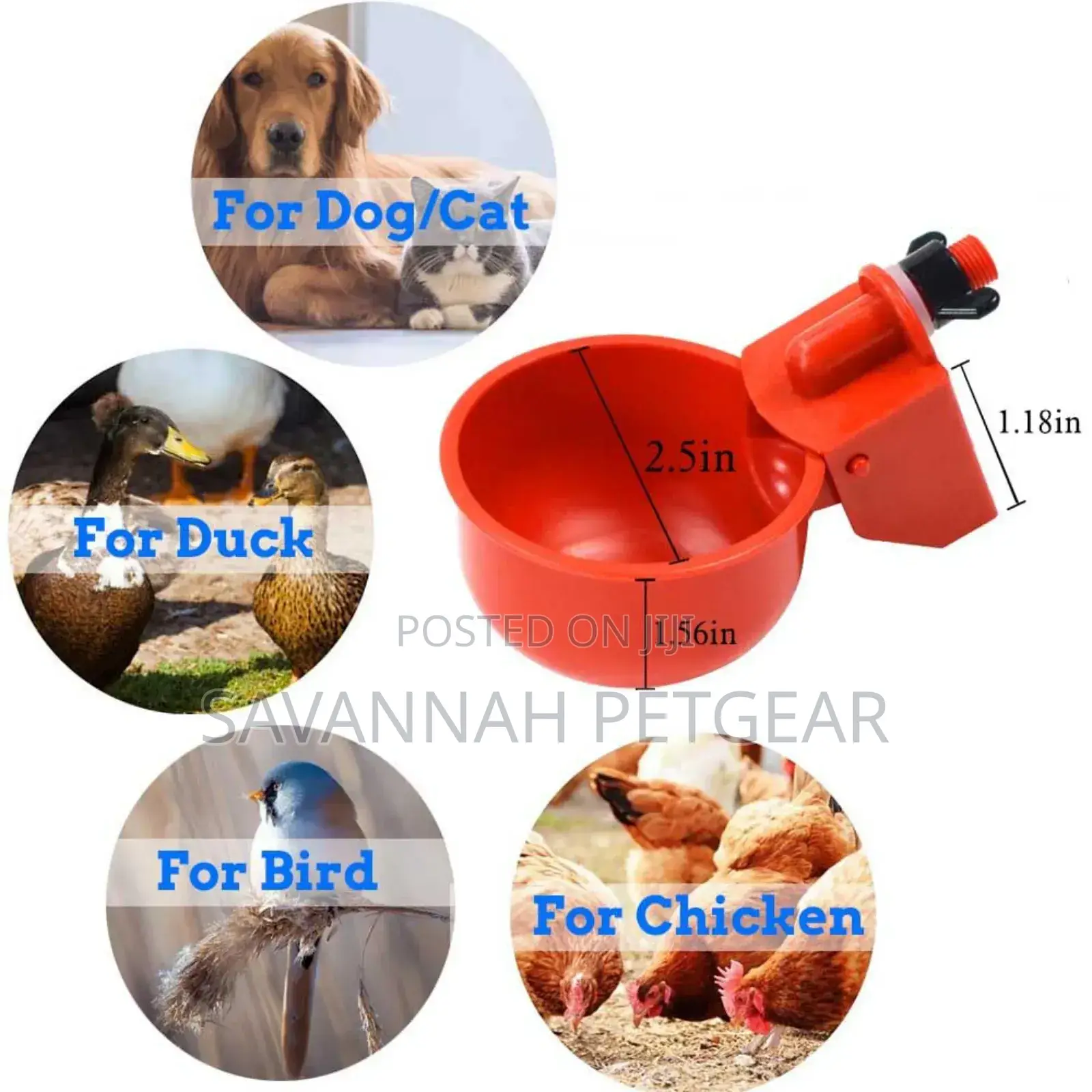 Automatic Chicken, Quail Waterer Cups, Waterer Feeder - 6pcs