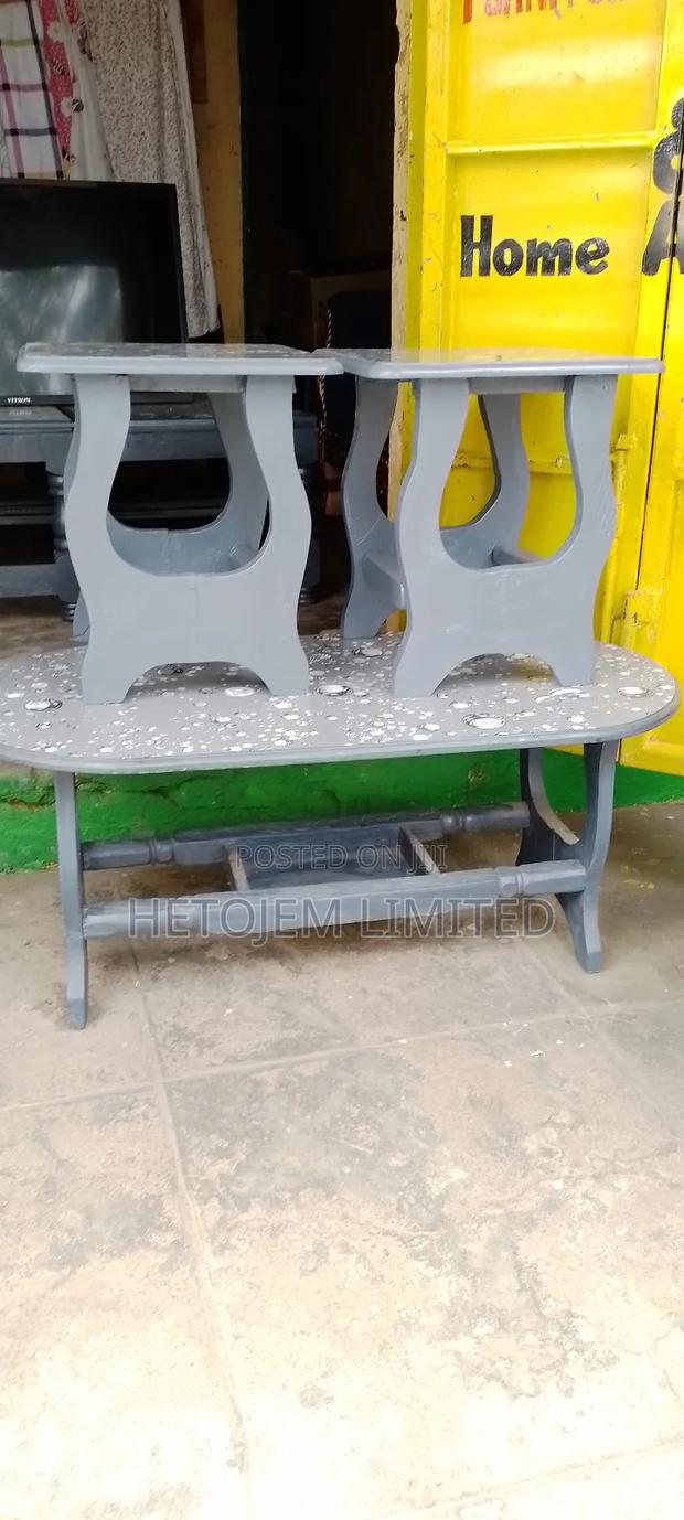 Modern Grey Table + 2 Stylish Stools Combo at 4,999 - thumbnail 2