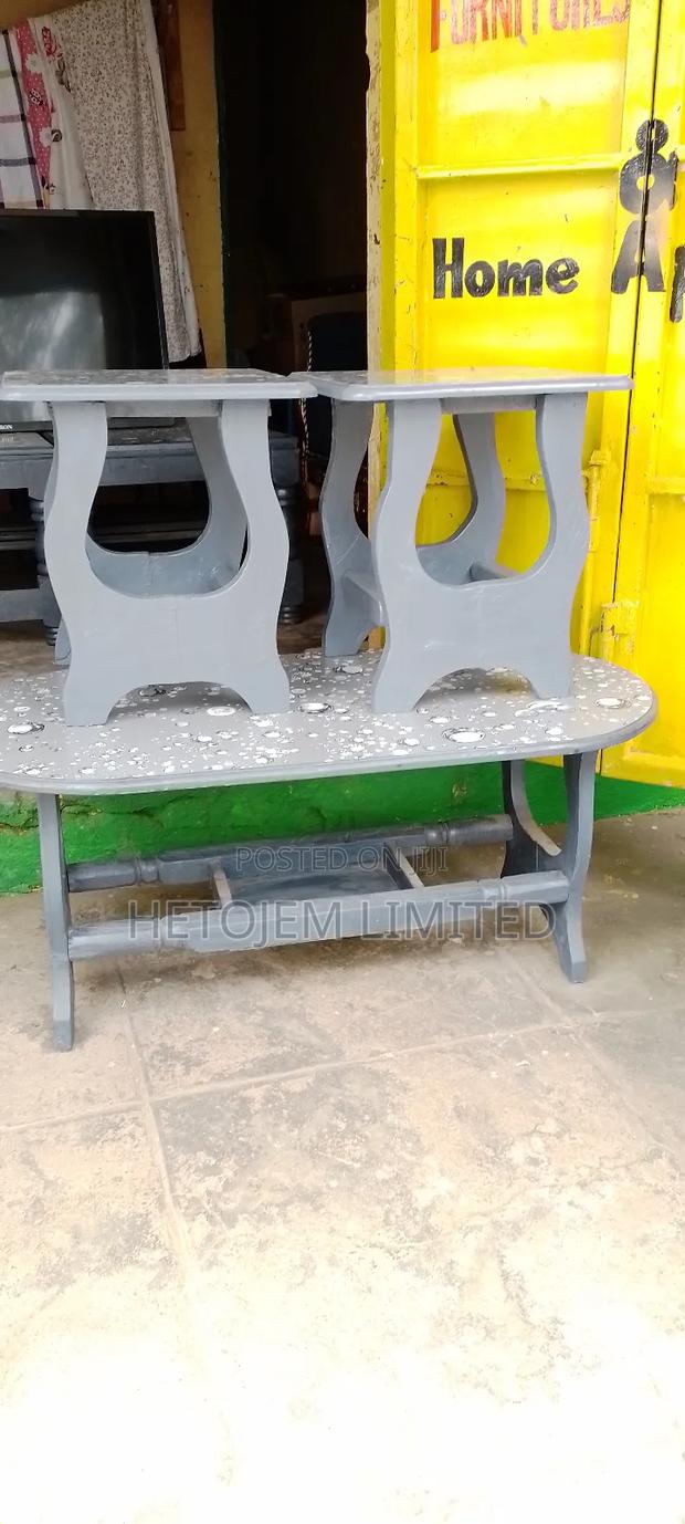 Modern Grey Table + 2 Stylish Stools Combo at 4,999 - thumbnail 3