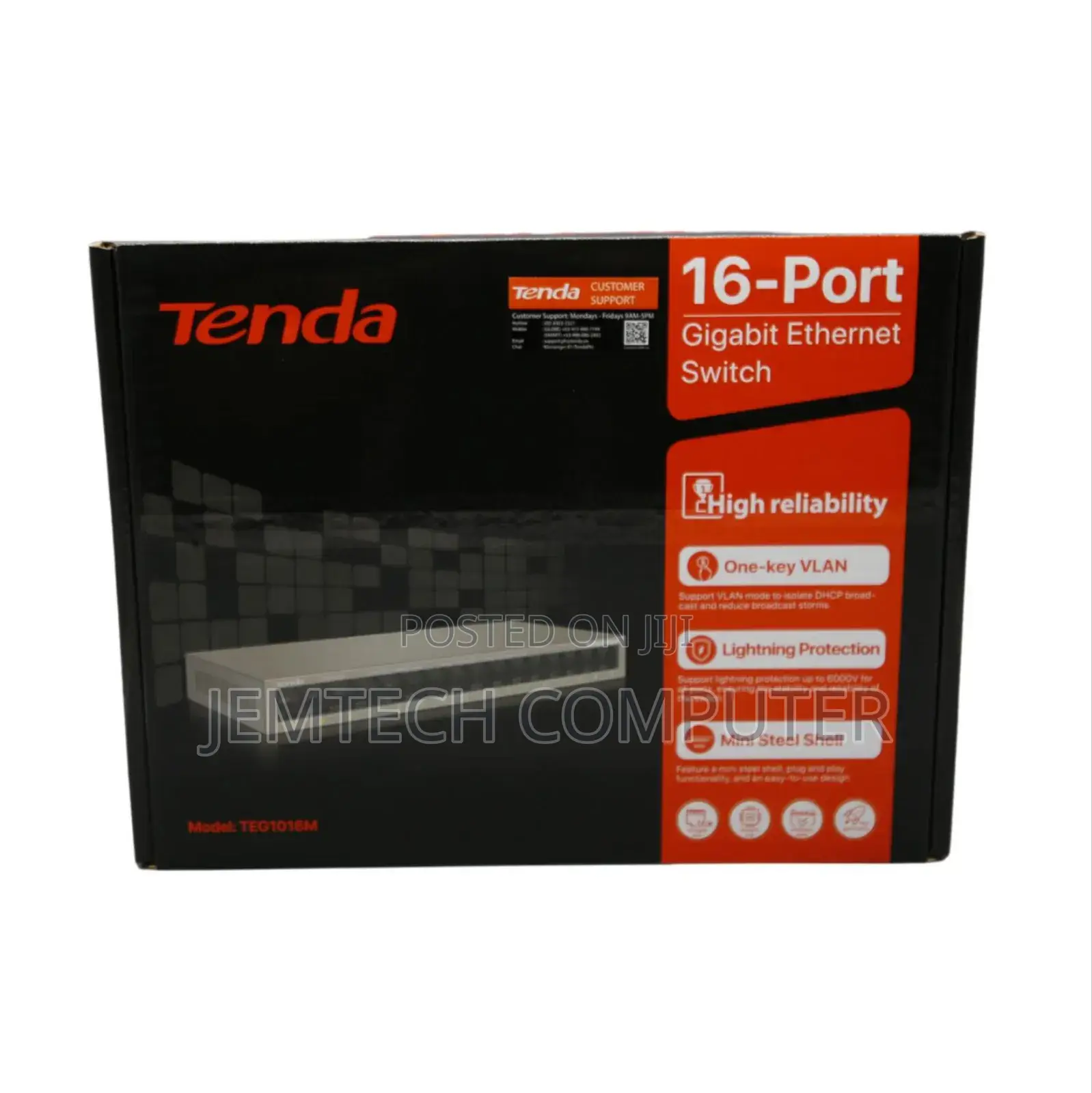 Tenda Teg1016m 16 Ports Gigabit Ethernet Network Switch