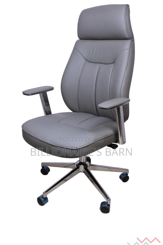 Office Chair ; Leather Chair With Adjustable Armrest - thumbnail 2