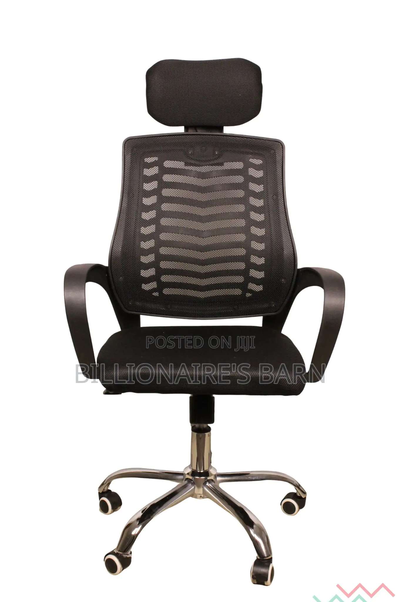 Office; Secretarial Mesh Chair With Adjustable Headrest