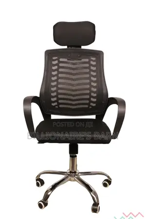 Office; Secretarial Mesh Chair With Adjustable Headrest