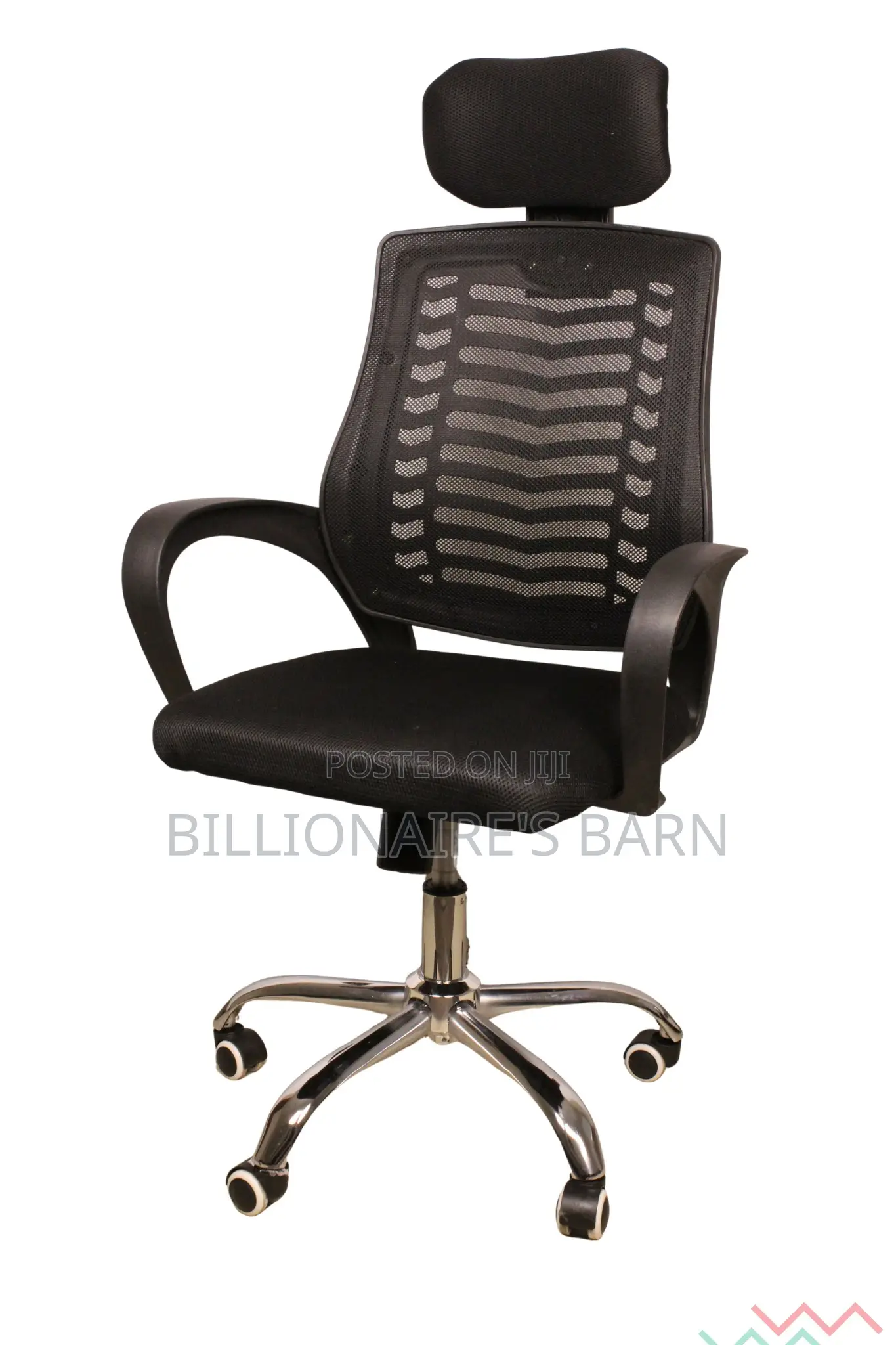 Office; Secretarial Mesh Chair With Adjustable Headrest
