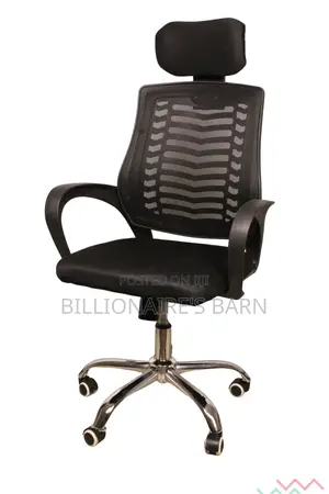 Office; Secretarial Mesh Chair With Adjustable Headrest