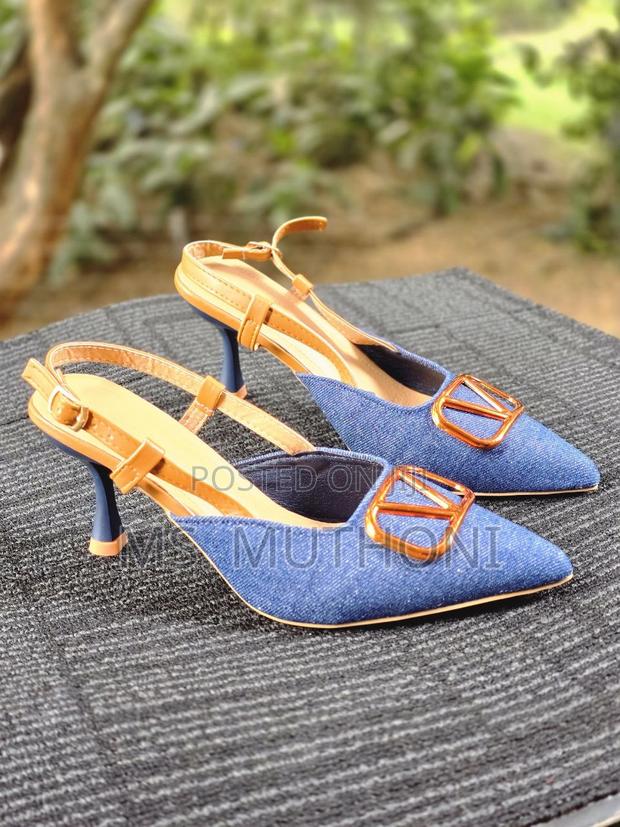 Denim Pointed Valentino Kitten Heels Size 36-41 - thumbnail 3