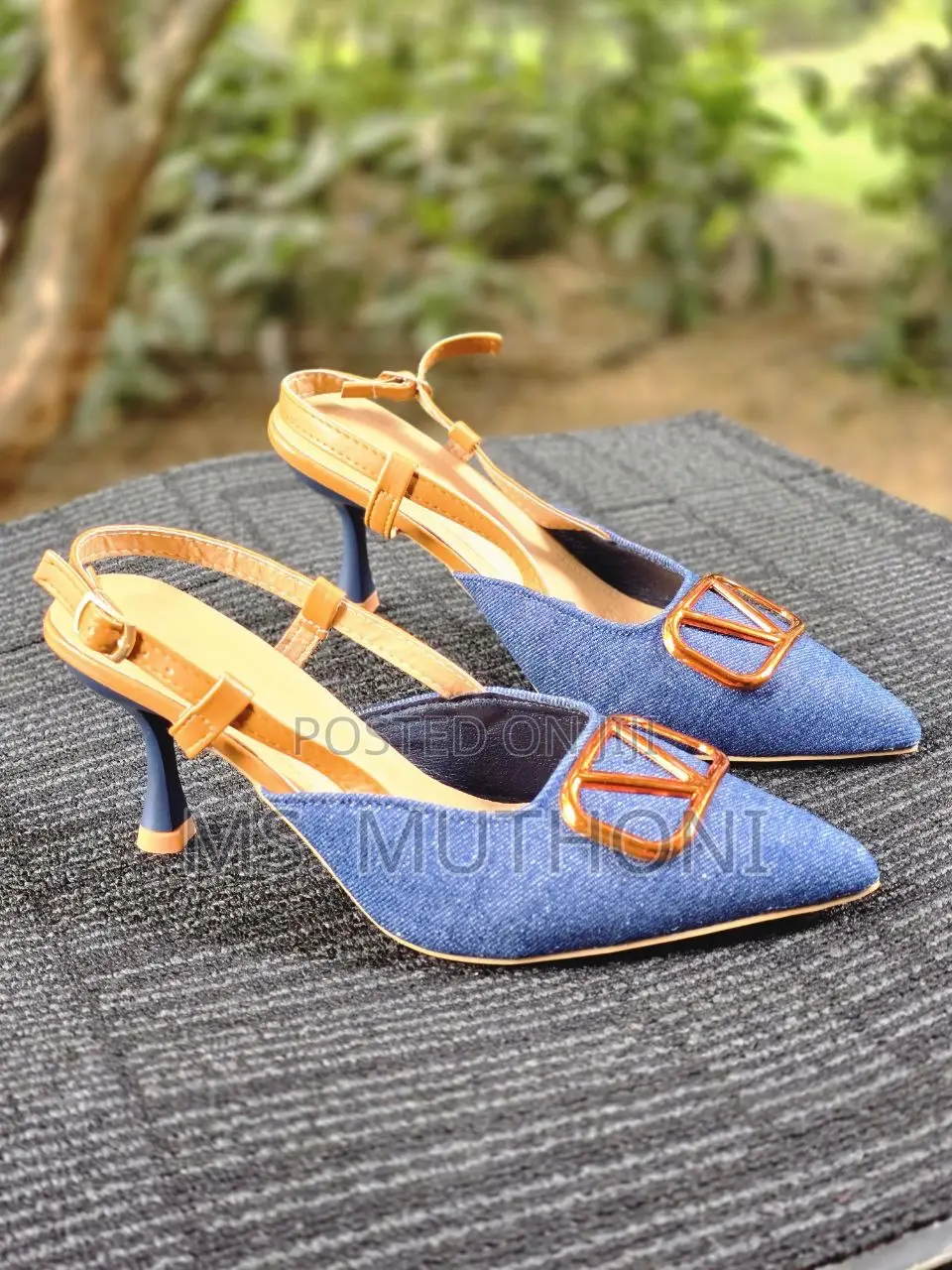 Denim Pointed Valentino Kitten Heels Size 36-41