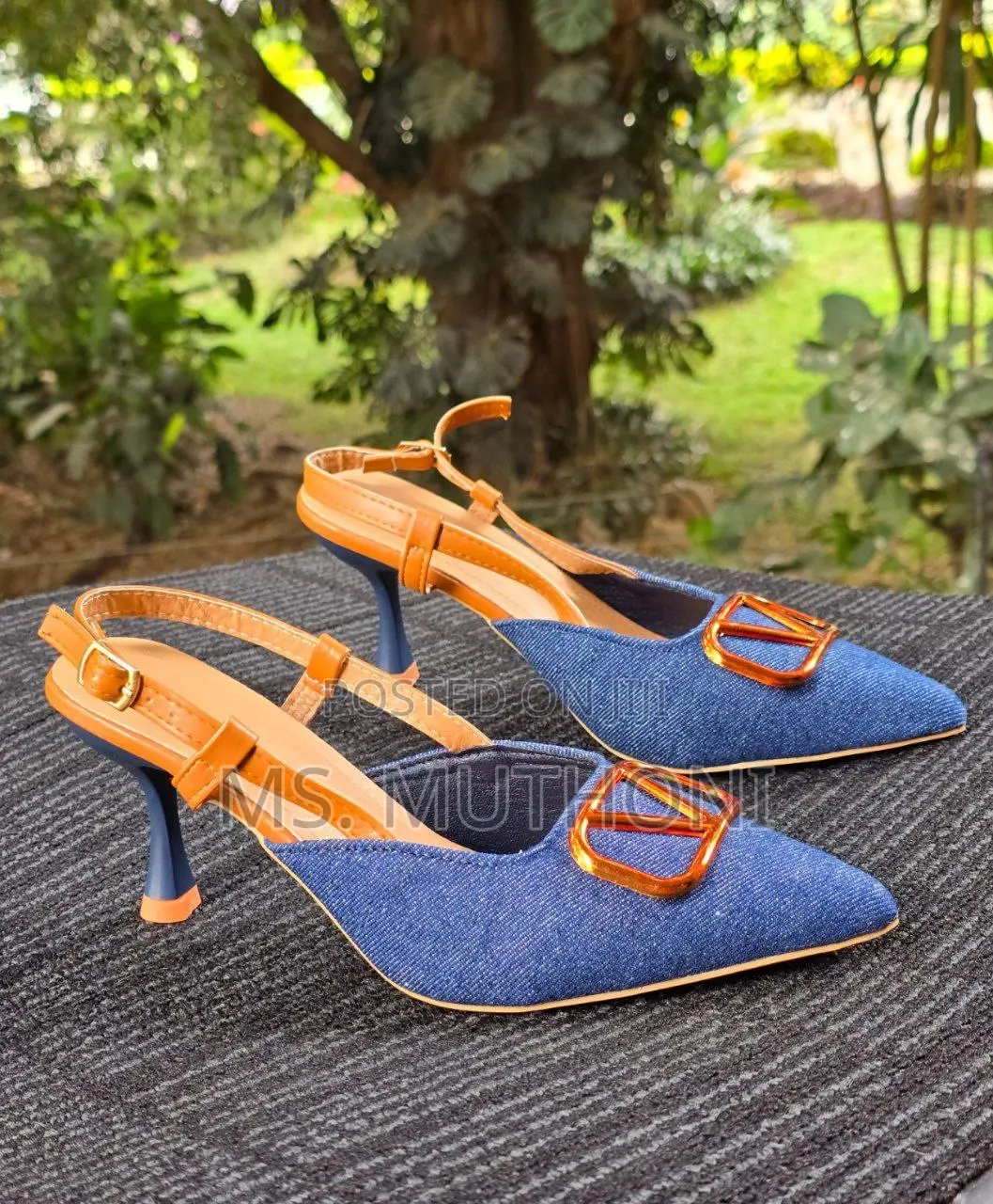 Denim Pointed Valentino Kitten Heels Size 36-41