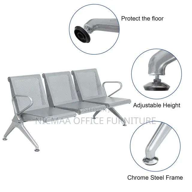 3-Link Non-Padded Waiting Bench