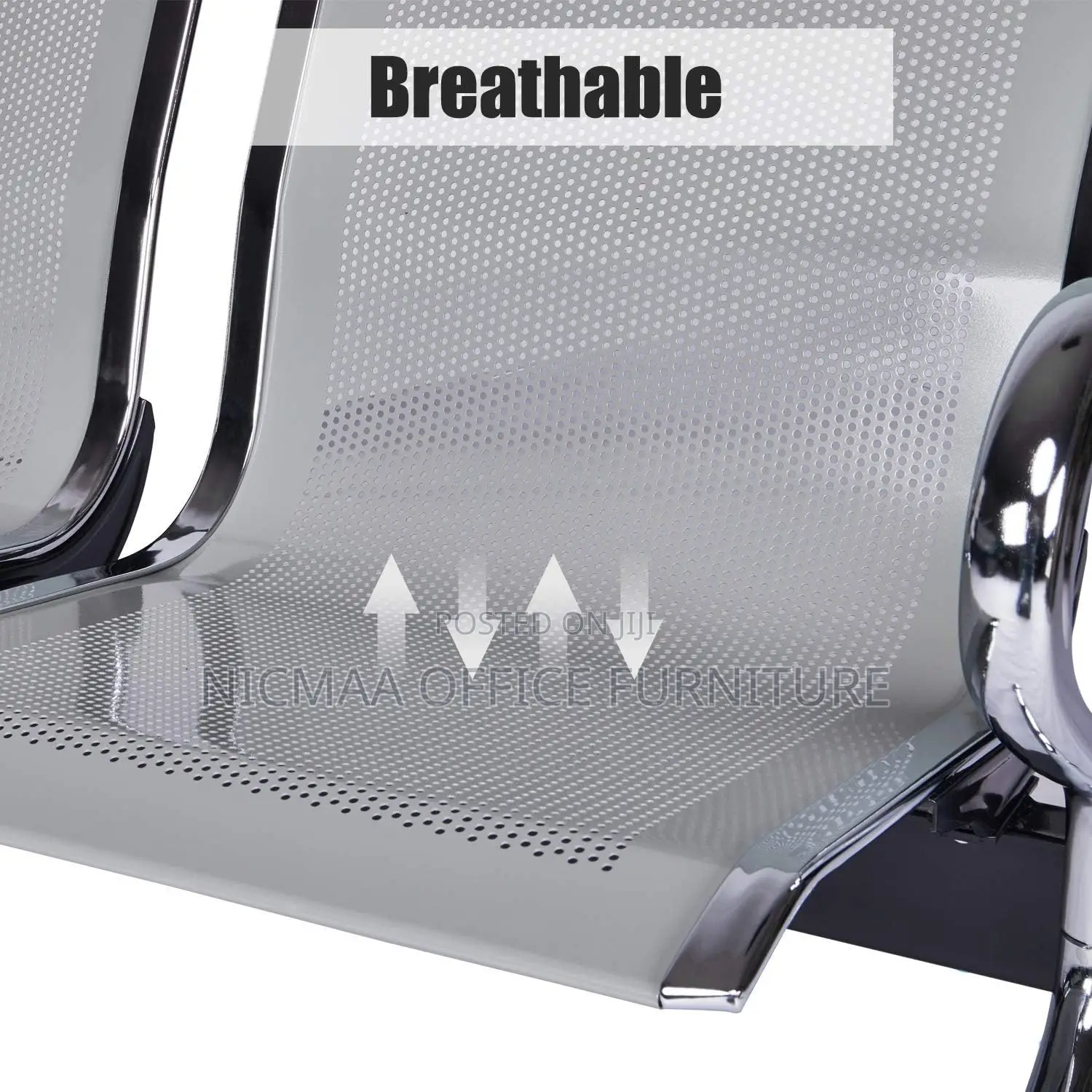 3-Link Non-Padded Waiting Bench
