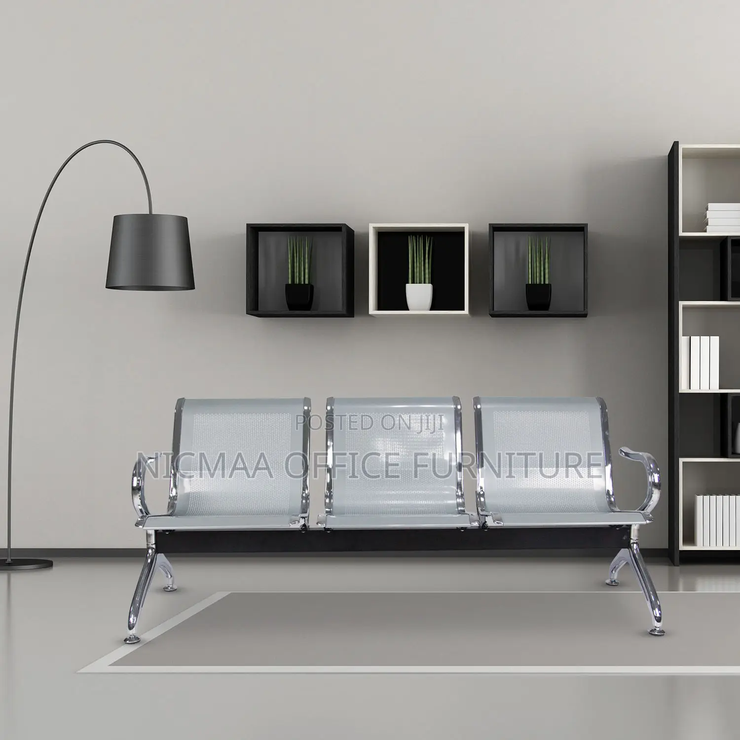 3-Link Non-Padded Waiting Bench