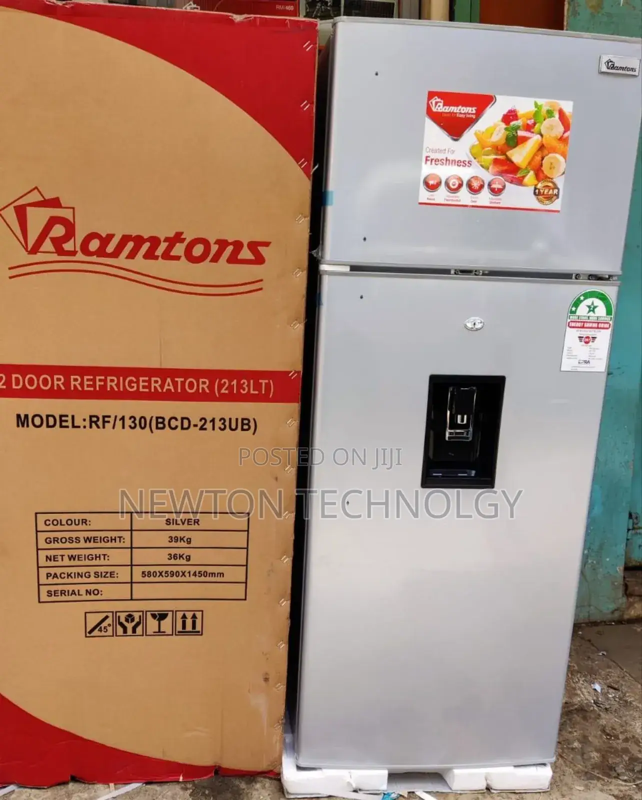 *Ramtons 213litres Fridge With Dispenser