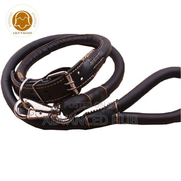 Complete Easy Grip Leather Dog Colar and Leash - thumbnail 2