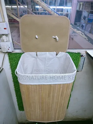 Large Capacity Bamboo Laundry Basket With Flip Lid