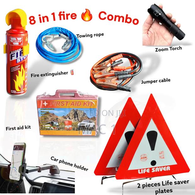 8 in 1 Fire Combo Car Emergency Kit Road Side Safety Kit