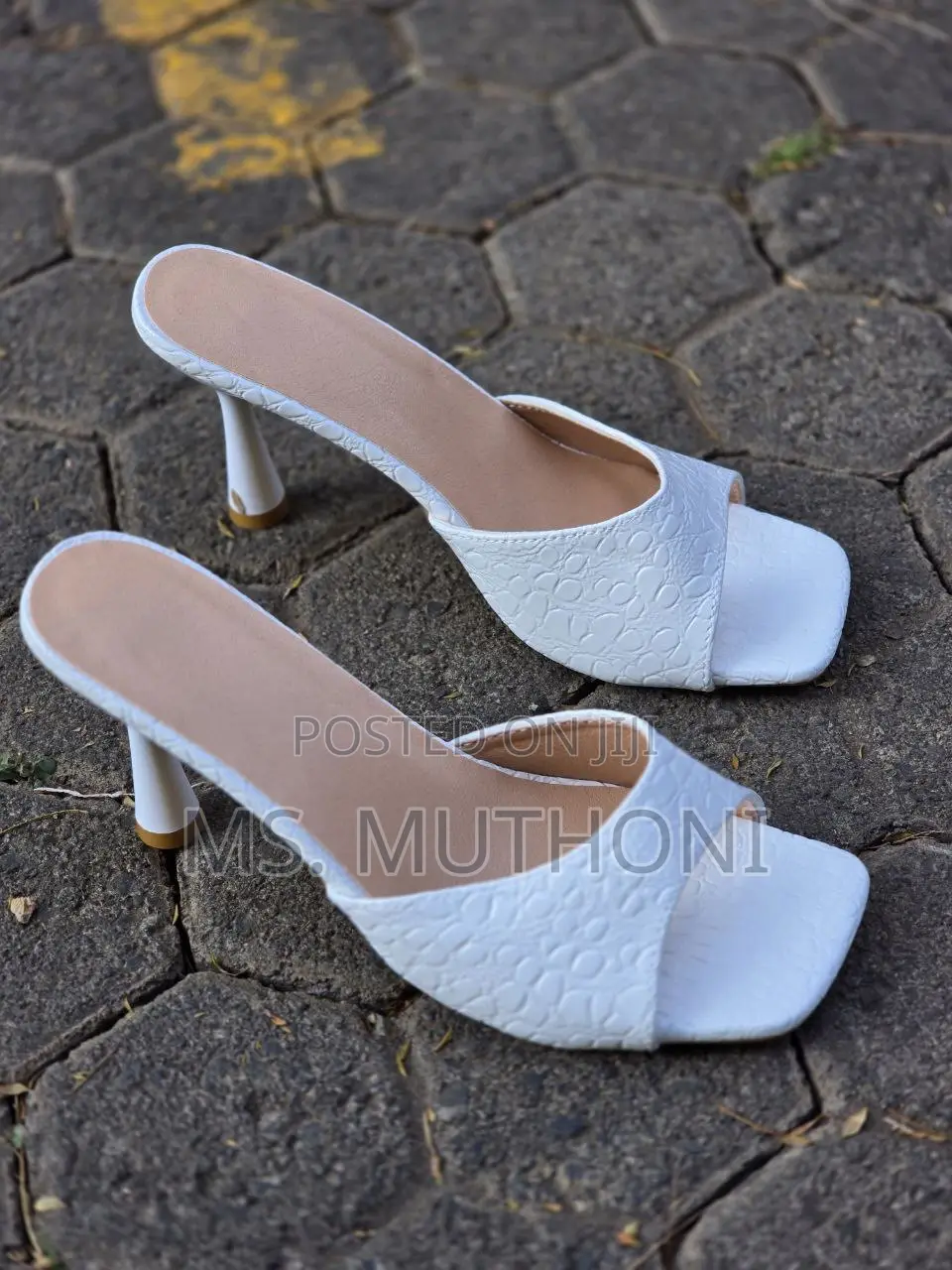 White Women Heeled Croc Style Sandals Size 36-42