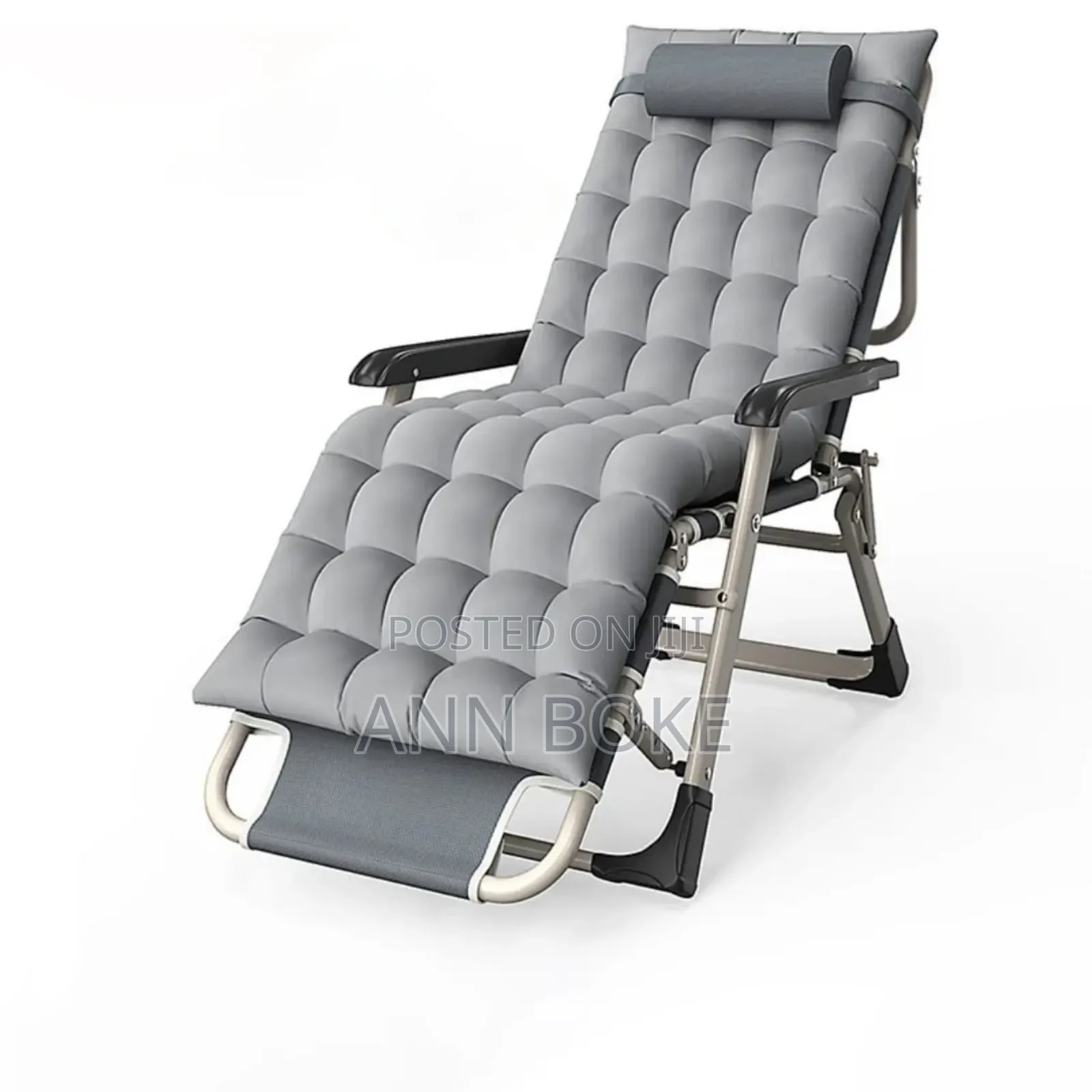 2 in 1 Foldable Chair/Bed With Cushion Colour Gray