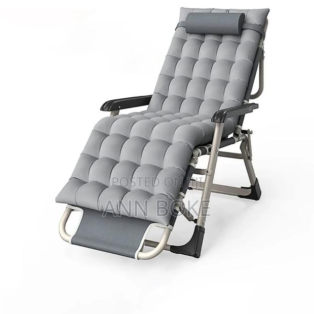 2 in 1 Foldable Chair/Bed With Cushion Colour Gray