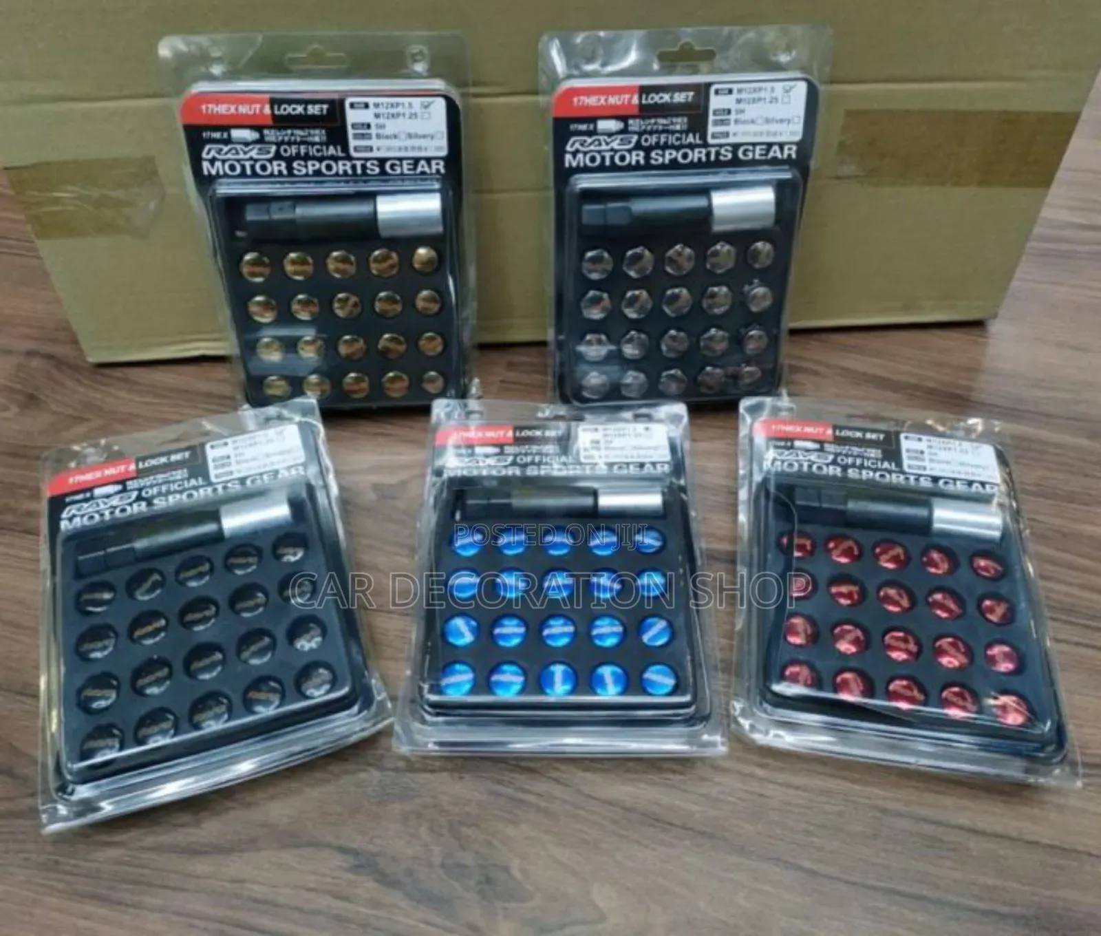 20pcs Different Colors Rays Lug Nutswith Key(12x1.25, 12x1.5