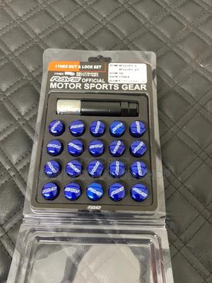 20pc Rays Blue Straight Type Lug Wheel Nut - thumbnail 2