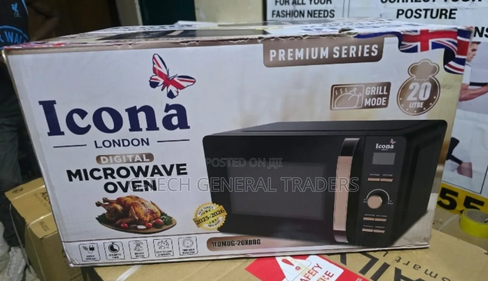 Icona 20l Digital Microwave Oven With Grill-black