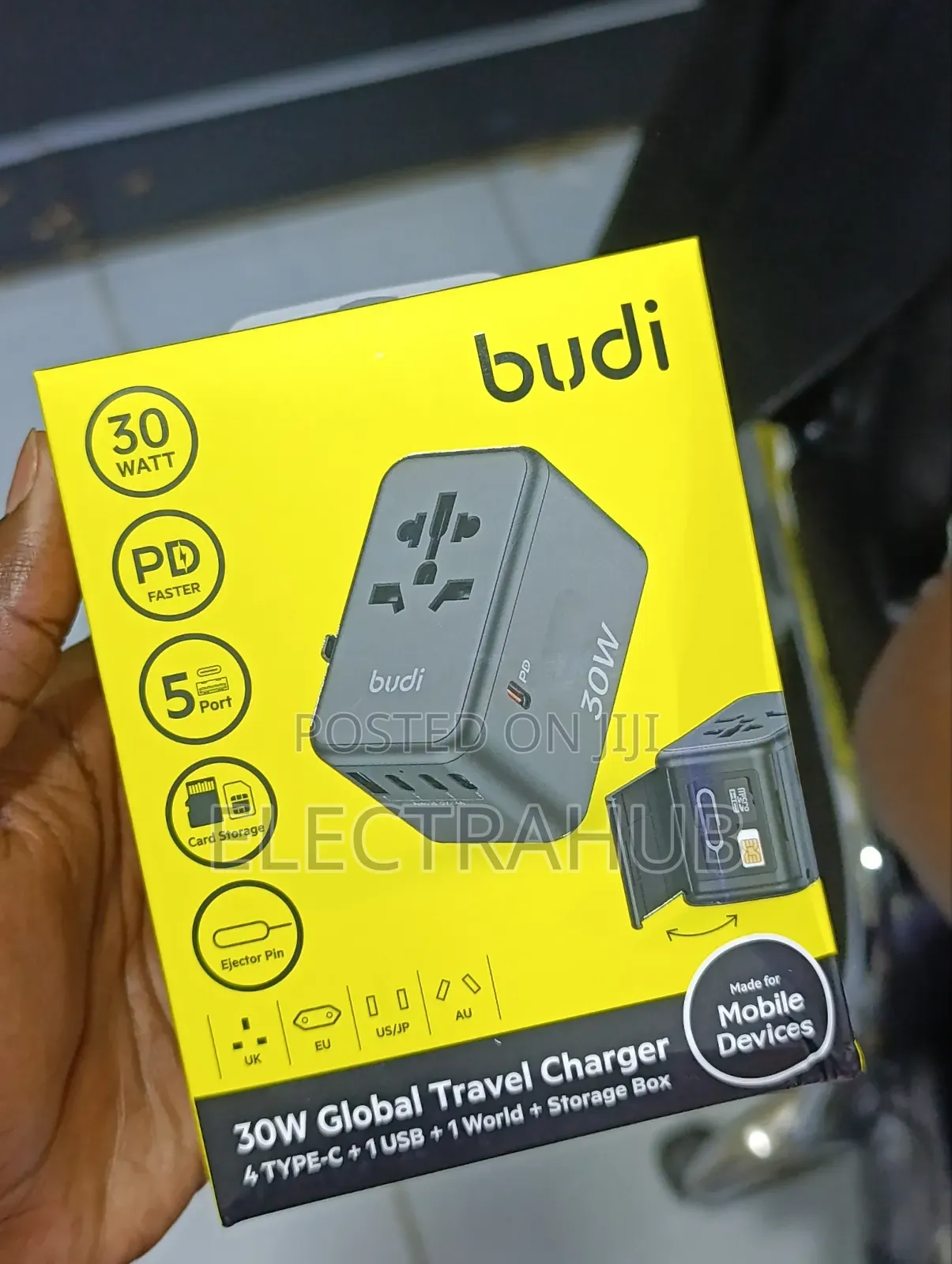 Budi 30w Global Travel Charger With 4 Type C Usb