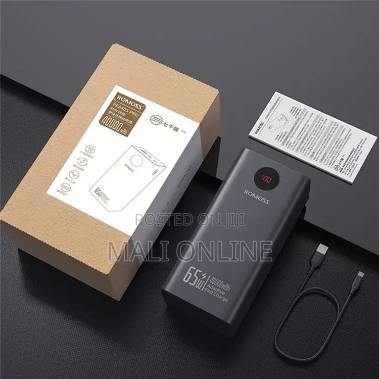 Romoss Pea40s 40000mah 65w Usb-c Power Bank Fast Charging