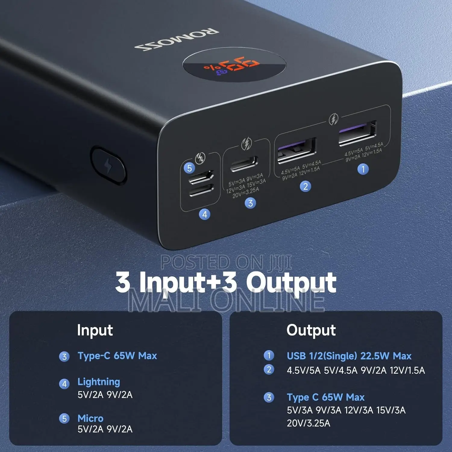Romoss Pea40s 40000mah 65w Usb-c Power Bank Fast Charging
