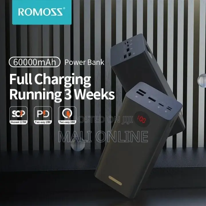 Romoss Pea57 60000mah Power Bank 22.5w Super Fast Charging