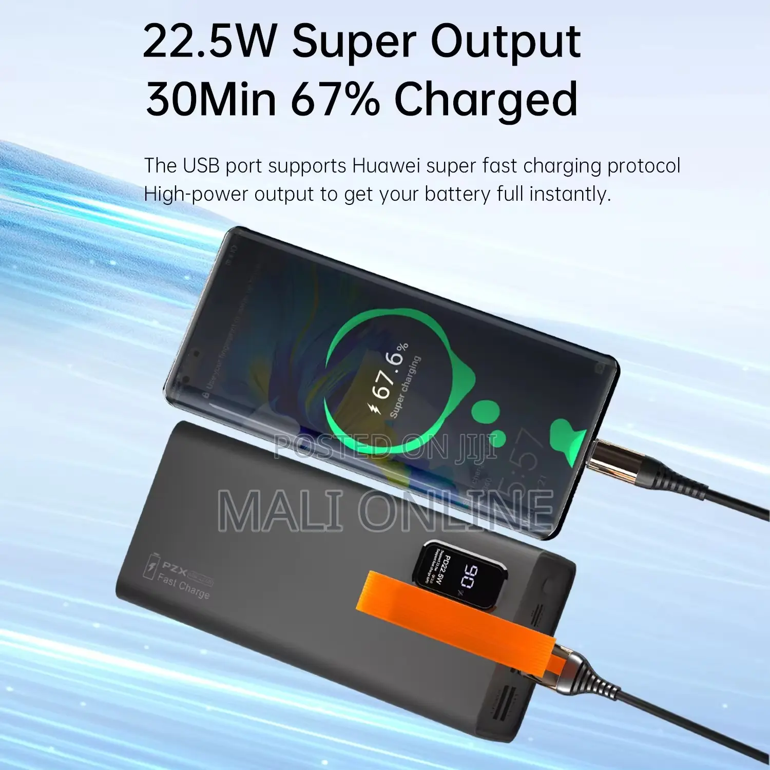 Pzx V79 50000mah Power Bank With 22.5w Fast Charging 4 Usb-a