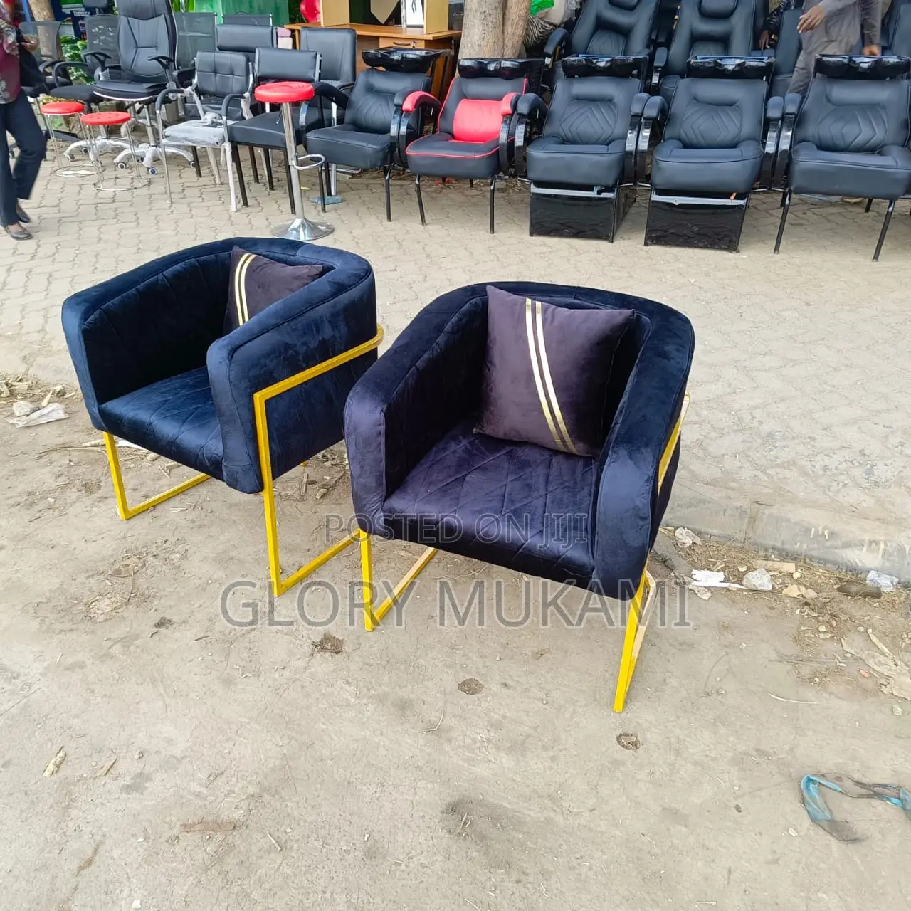 Black Velvet Styling Chair